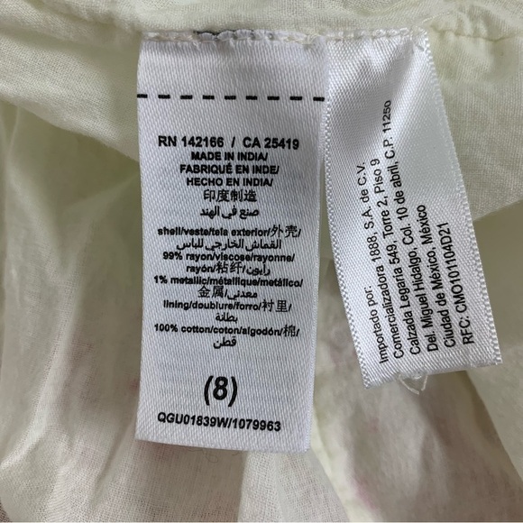 Peek Dress Girl’s Size 8 Leaves Metallic Threads boho Long Sleeve - Picture 11 of 14